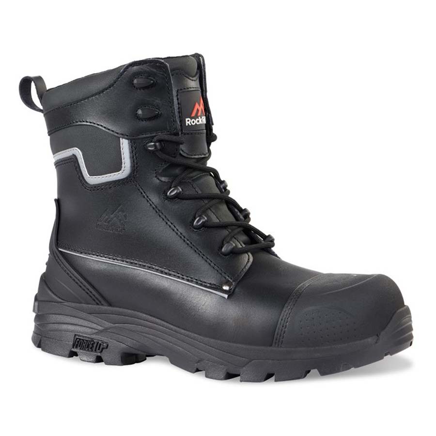 Rock Fall Tungsten Force 10 Safety Boots Black Leather UK Size 7 