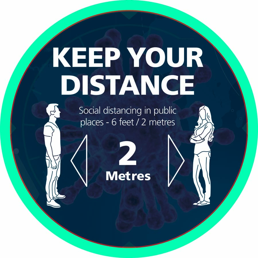Keep Your Distance Safety Floor Stickers