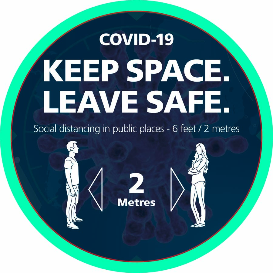 COVID19 Keep Space Safety Floor Stickers